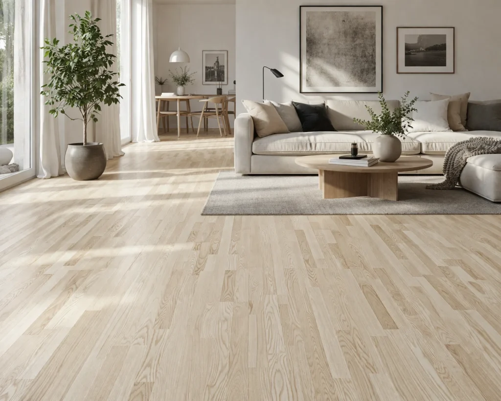 Askparkett ljust parkettgolv